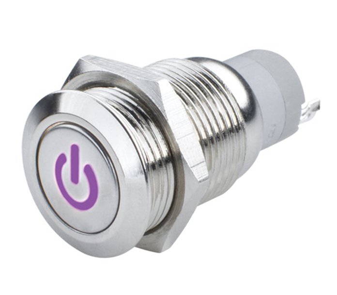 Flush Mount LED Switch On/Off - UV Purple
