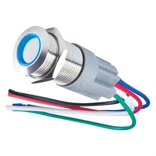 Pre Wired OnOff Flush Mount LED Switch Blue