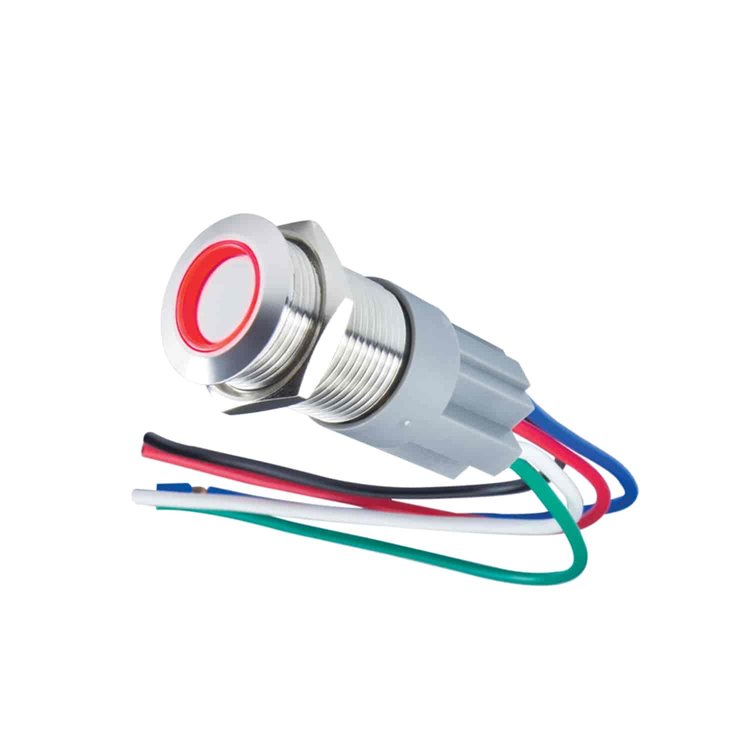 Pre Wired OnOff Flush Mount LED Switch Red