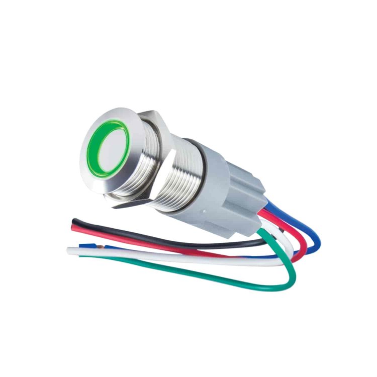 Pre Wired OnOff Flush Mount LED Switch Green