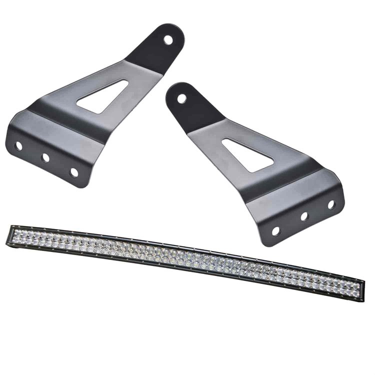 2007 2013 SilveradoSierra Curved 50 LED Light Bar Brackets + Light Combo