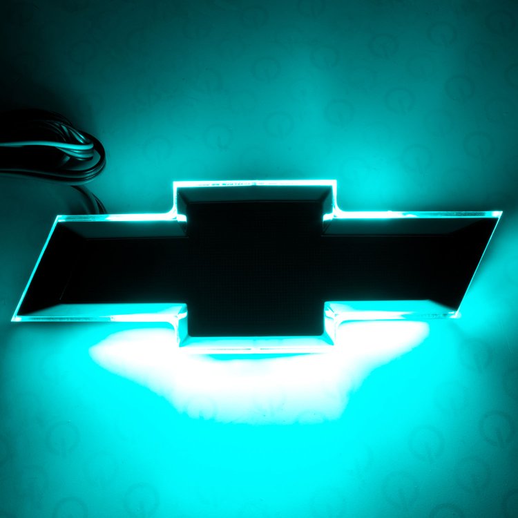 Illuminated Bowtie - Flat Black Center - Aqua