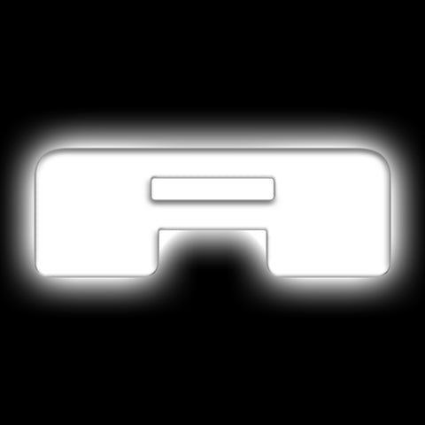 Illuminated LED Letter (A) Matte White Badge [White LED]
