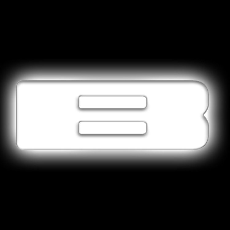 Illuminated LED Letter (B) Matte White Badge [White LED]