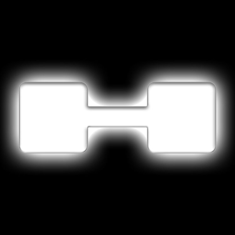 Illuminated LED Letter (H) Matte White Badge [White LED]