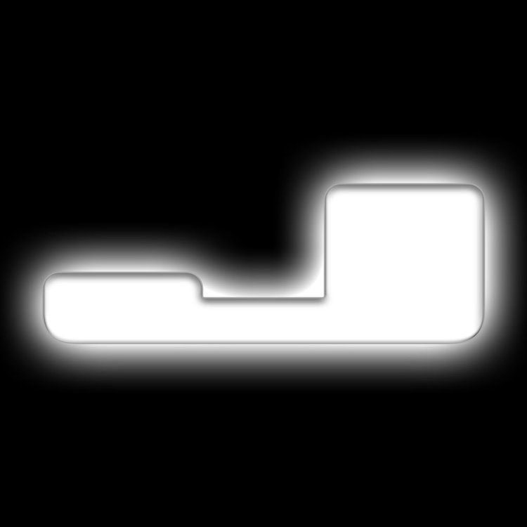 Illuminated LED Letter (J) Matte White Badge [White LED]