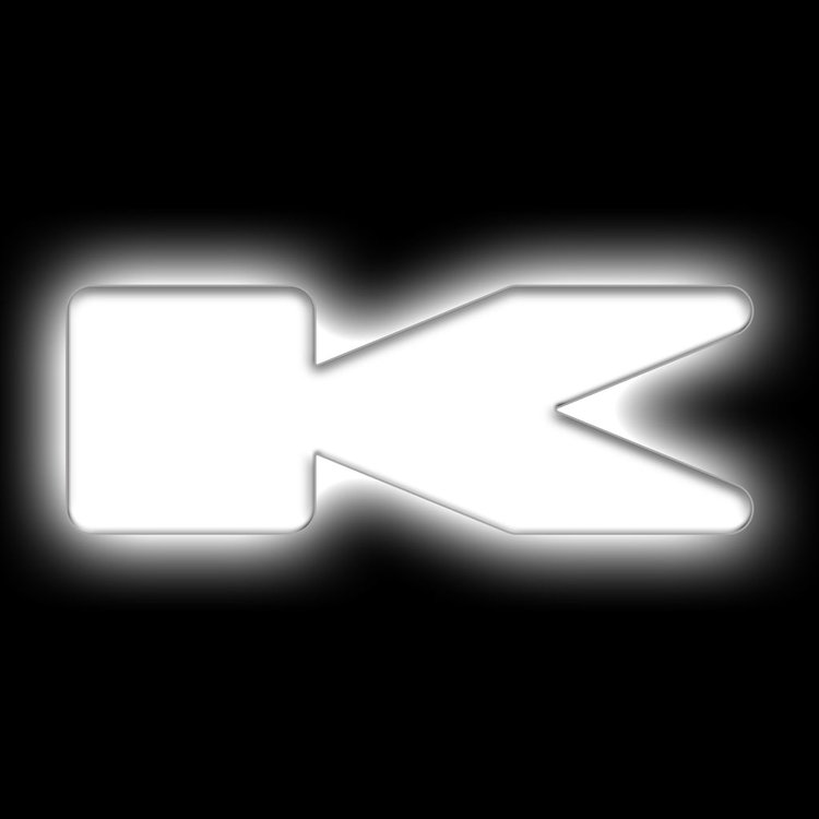 Illuminated LED Letter (K) Matte White Badge [White LED]