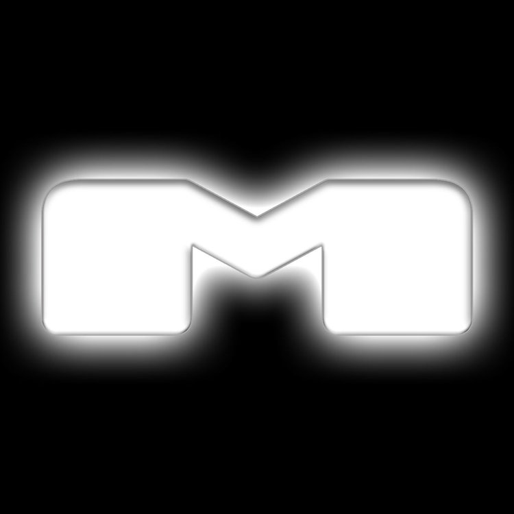 Illuminated LED Letter (M) Matte White Badge [White LED]