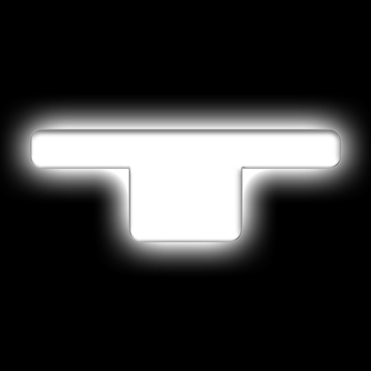 Illuminated LED Letter (T) Matte White Badge [White LED]