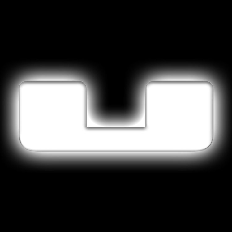 Illuminated LED Letter (U) Matte White Badge [White LED]