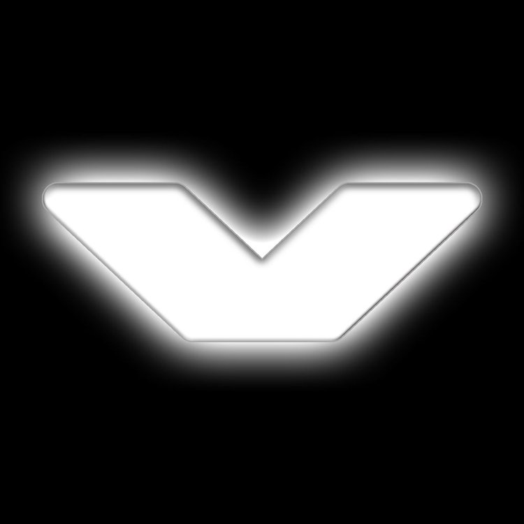 Illuminated LED Letter (V) Matte White Badge [White LED]