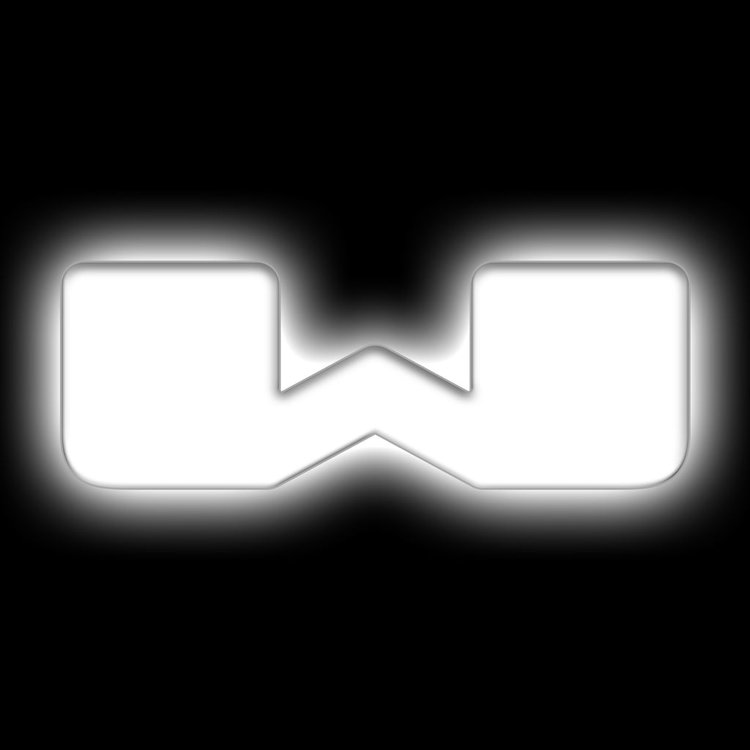 Illuminated LED Letter (W) Matte White Badge [White LED]