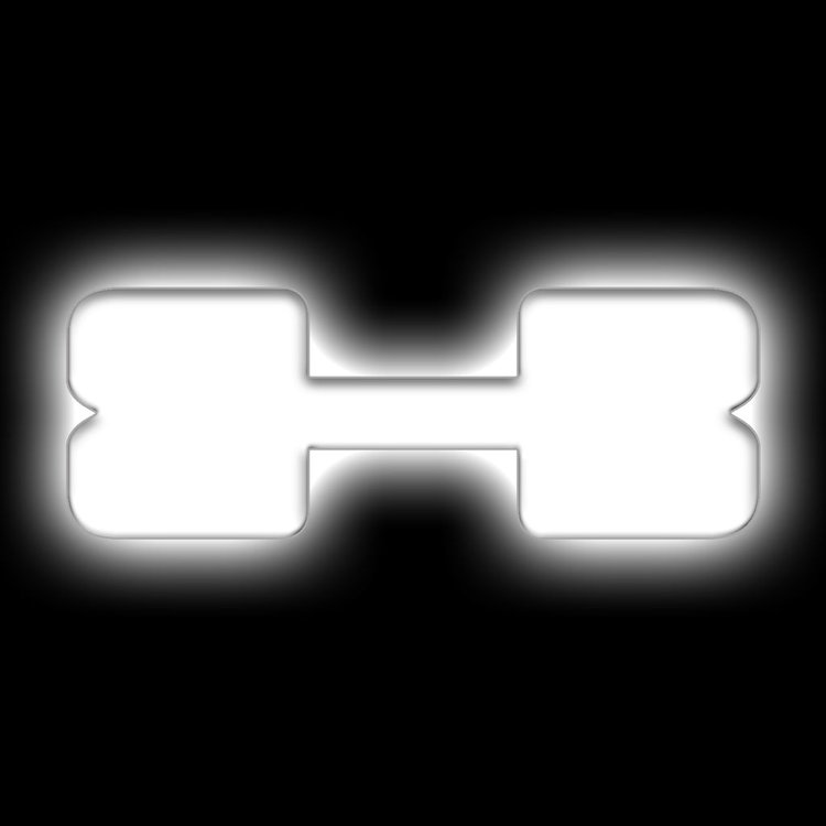 Illuminated LED Letter (X) Matte White Badge [White LED]