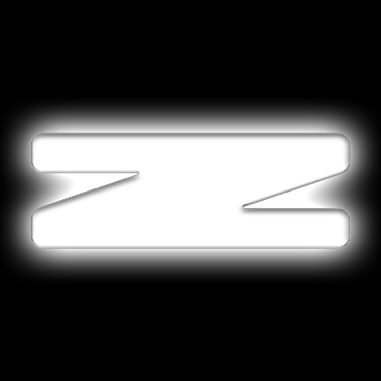 Illuminated LED Letter (Z) Matte White Badge [White LED]