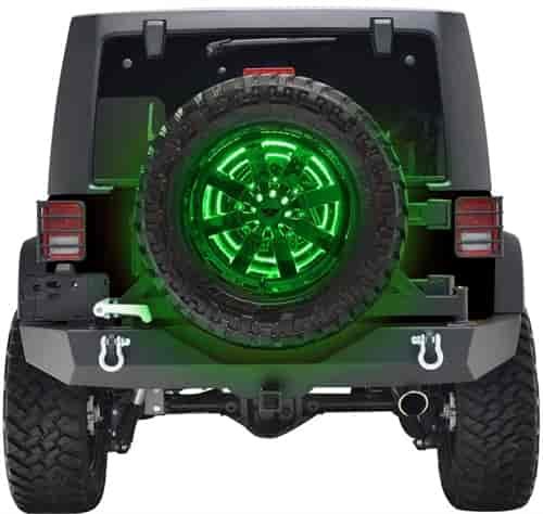 Illuminated LED Spare Tire Wheel Ring Green Light