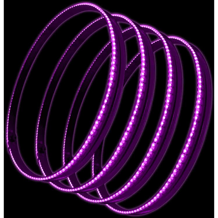 Illuminated LED Wheel Rings Pink
