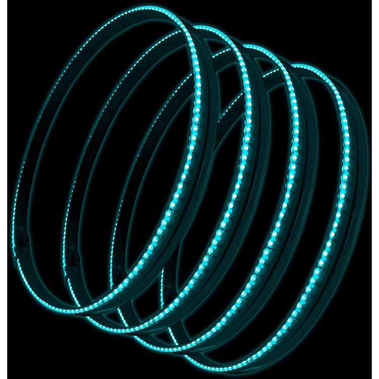 Illuminated LED Wheel Rings Aqua Light