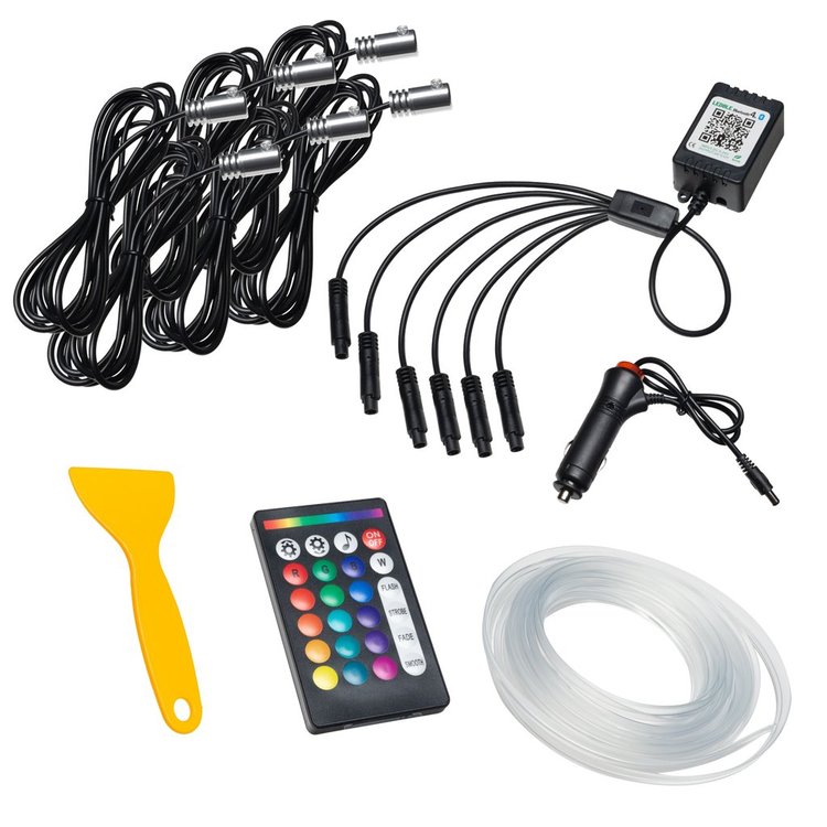 Colorshift Fiber Optic LED Interior Light Kit [IR/Bluetooth Controller] 6-Piece