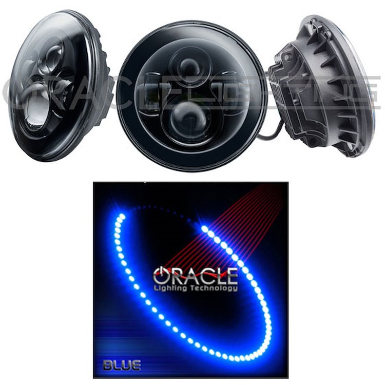 High Powered Sealed Beam Headlight Black Bezel