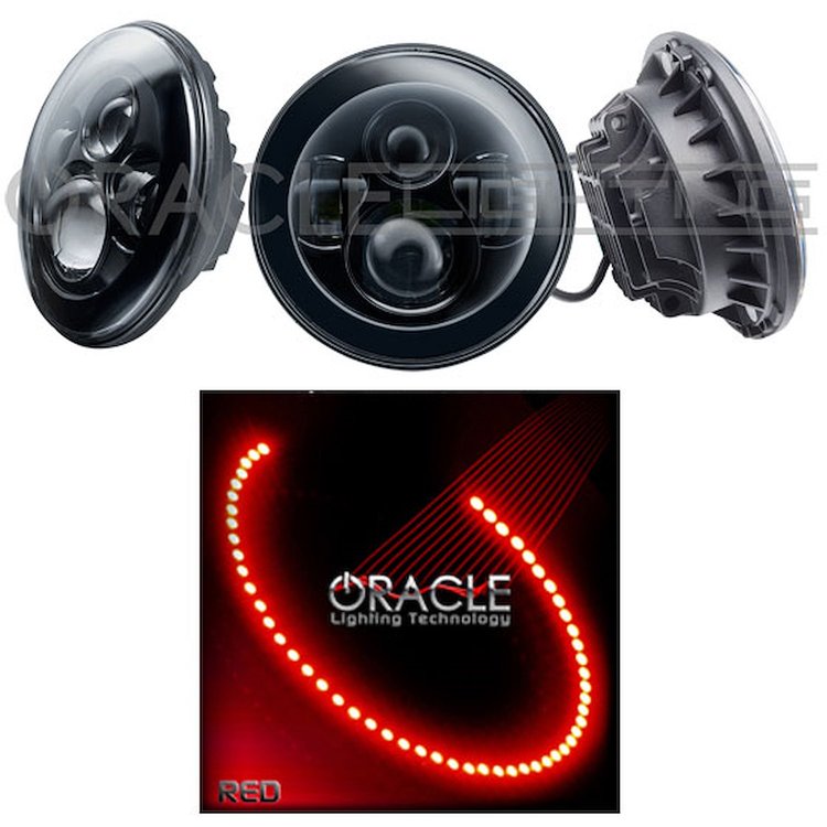 High Powered Sealed Beam Headlight Black Bezel
