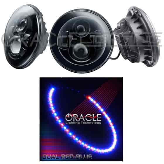 High Powered Sealed Beam Headlight Black Bezel