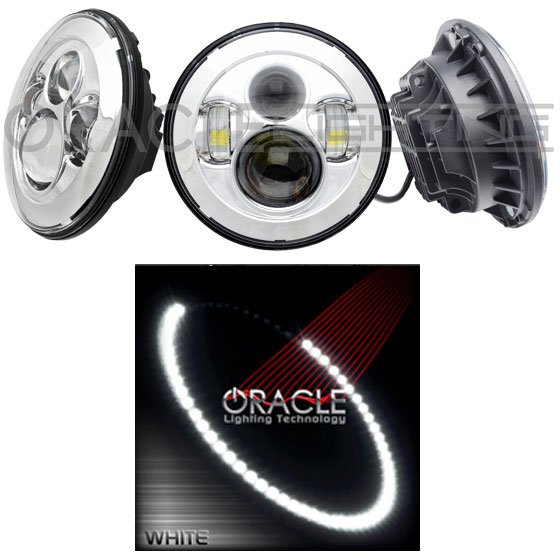 High Powered Sealed Beam Headlight Chrome Bezel