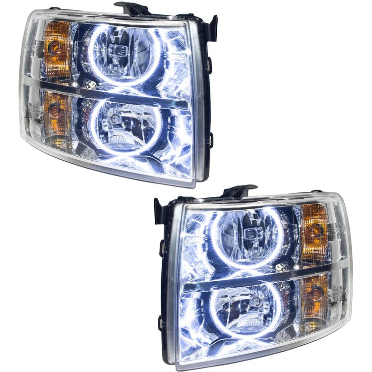 LED HALO Headlight Assembly Comes with preinstalled white LED Halos