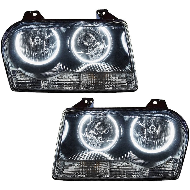 LED HALO Headlight Assembly Comes with preinstalled white LED Halos