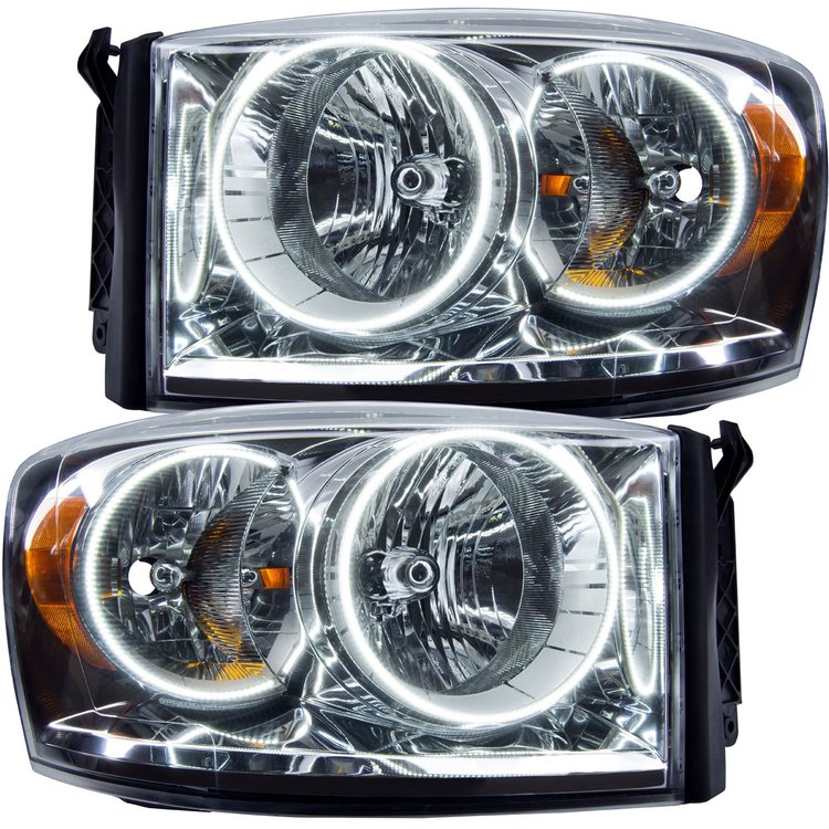 LED HALO Headlight Assembly Comes with preinstalled white LED Halos