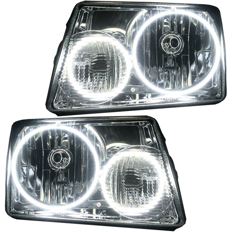 LED HALO Headlight Assembly Comes with preinstalled white LED Halos