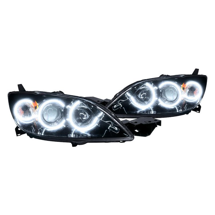 LED HALO Headlight Assembly Comes with preinstalled white LED Halos