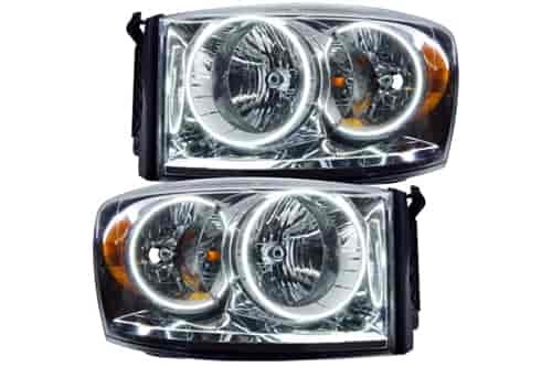 LED HALO Headlight Assembly Comes with preinstalled white LED Halos