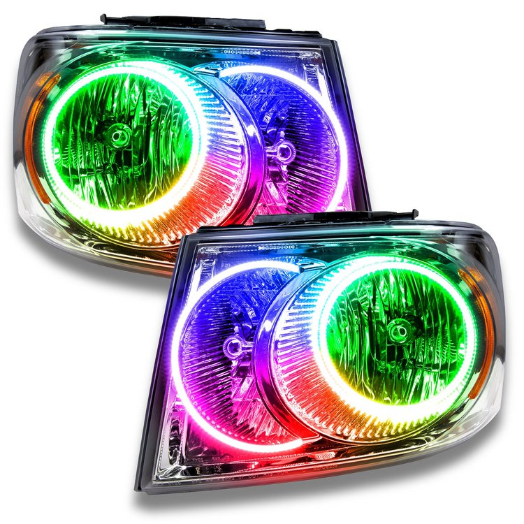 7201-334 SMD Pre-Assembled Headlights, Chrome Bezel, ColorSHIFT - No Controller