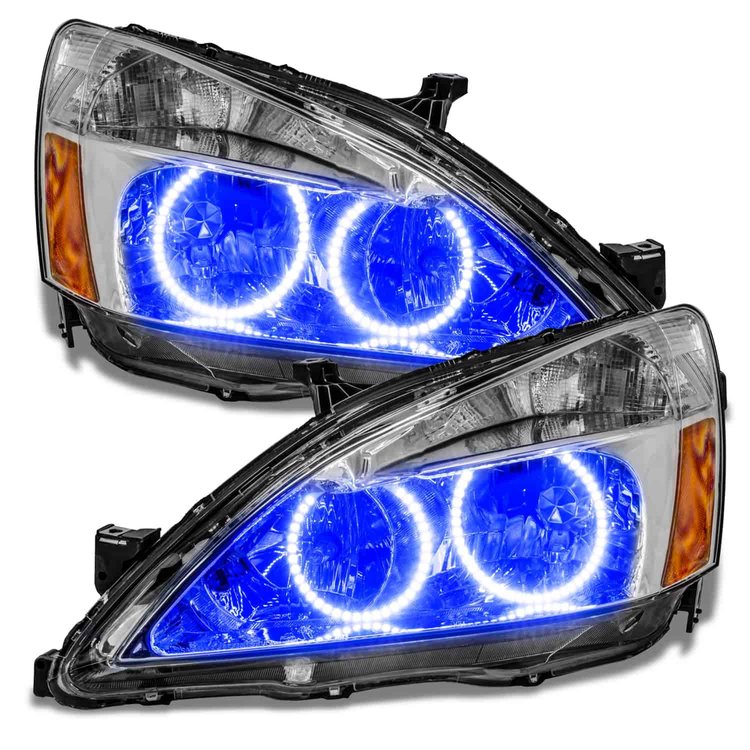 Halo Headlight Assemblies For 2003-2007 Honda Accord Coupe/Sedan [Blue]