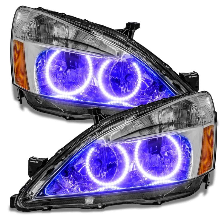 Halo Headlight Assemblies For 2003-2007 Honda Accord Coupe/Sedan [UV Purple]