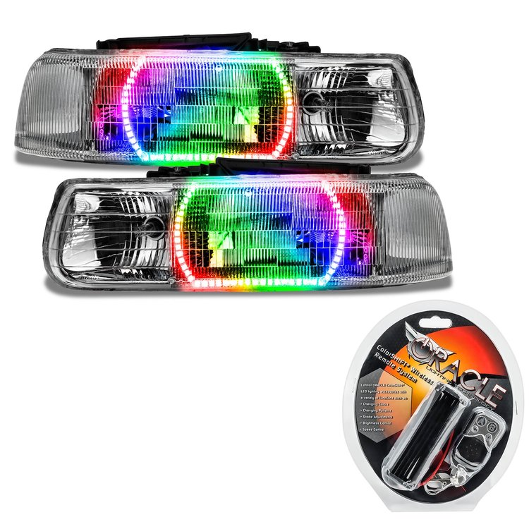 ColorSHIFT Halo Headlight Assemblies [RF Controller] for 2000-2006 Chevy Tahoe