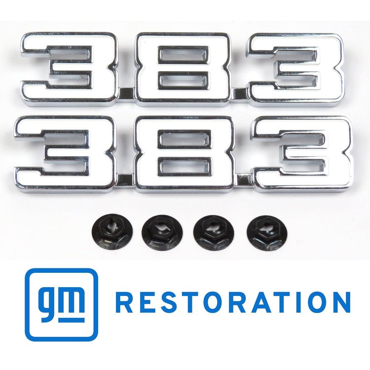EM01-383A Fender Emblems "383" for 1969 Chevy Camaro, 1970-1974 Chevy Nova