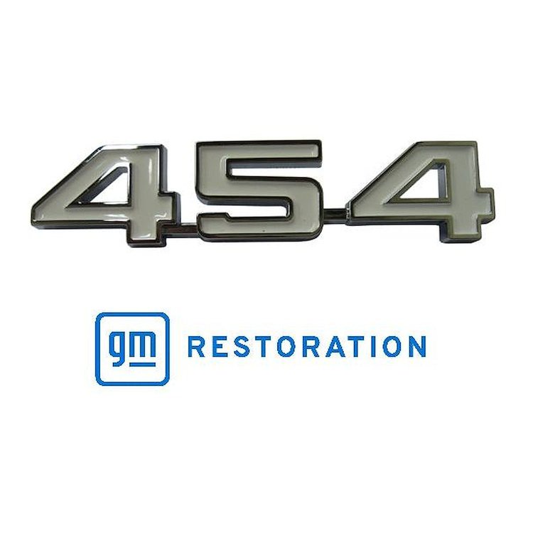 EM01-454A Fender Emblems "454" for 5.125" X 1.125", 1969 Chevy Camaro, 1970-1974 Chevy Nova ,