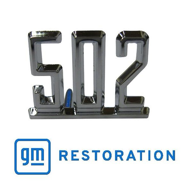 EM01-502C Fender Emblems "502" for 1.375" X 1.125", 1967 Chevy Camaro, 1965-1967 Chevy Chevelle/El Camino/Nova and Full Size