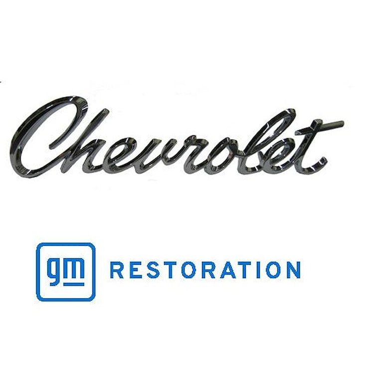 EM01-670 Header/Trunk Panel Emblem "Chevrolet" for 1967 Chevy Camaro, 1969 Chevy Chevelle Wagon