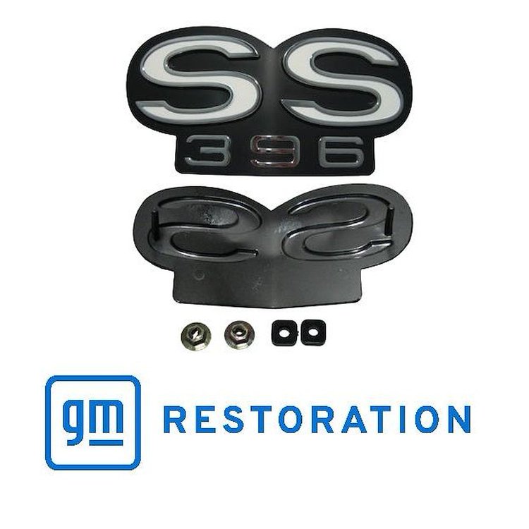 EM01-673 Grille Emblem "SS 396" for 1967-1968 Chevy Camaro, 1968-1969 Chevy Nova