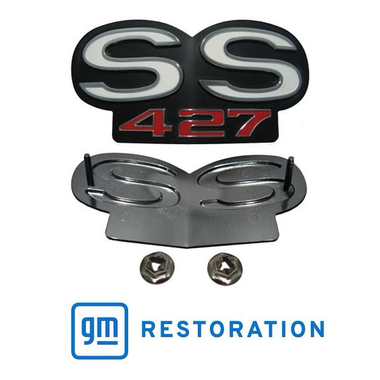EM01-674 Grille Emblem "SS 427" for 1967-1968 Chevy Camaro, 1968-1969 Chevy Nova