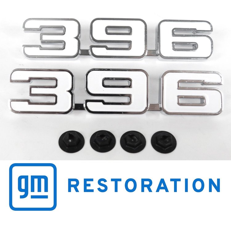 EM01-696 Fender Emblems "396" for 1969 Chevy Camaro, 1970 Chevy Nova