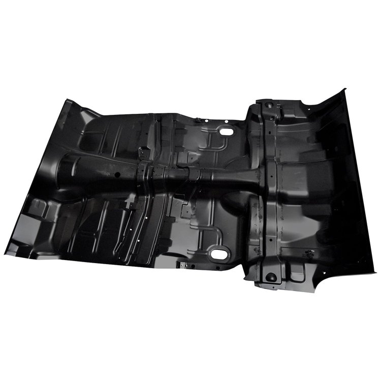 FP03-73S Full Floor Pan with Toe Board and Braces, 1973-1977 GM A-Body, Steel, Black EDP-Coated