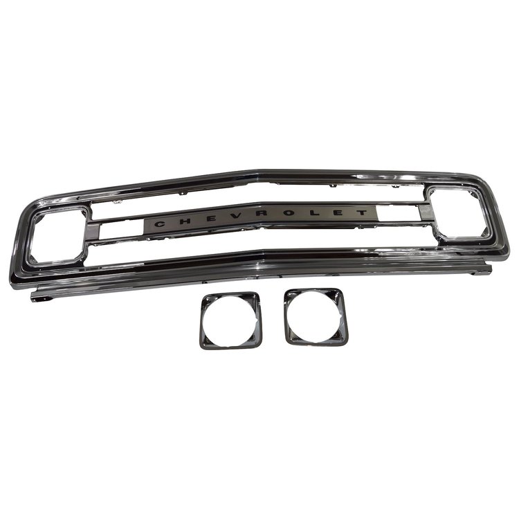 GR07-692S Grille Frame with Headlight Bezels for 1969-1970 Chevy/GMC C/K Trucks, Blazer, Jimmy [With Chevrolet Logo]