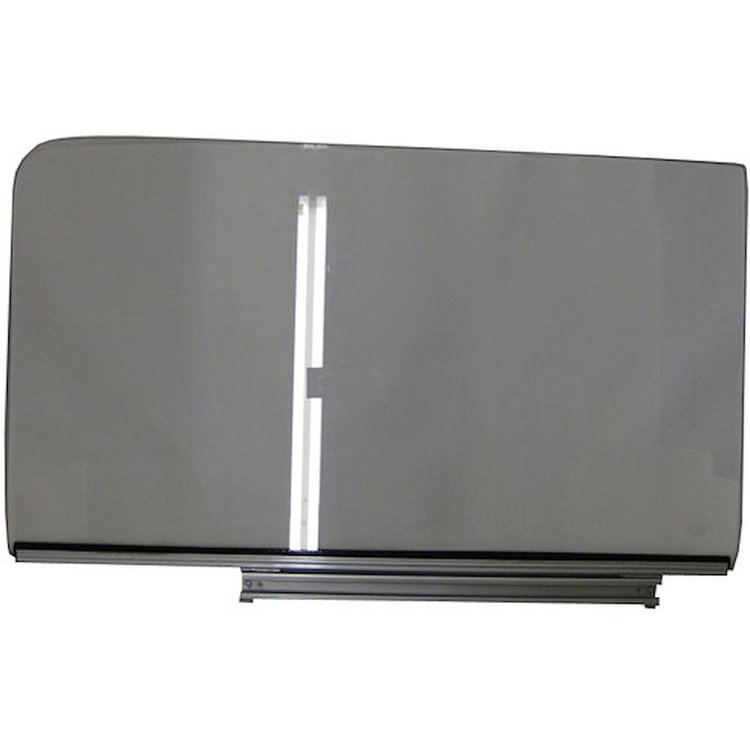 DOOR GLASS ASSY. LH SEDAN CLEAR 55-57 CHEVY GLASS WITH TRACK ATTACHED 2903C