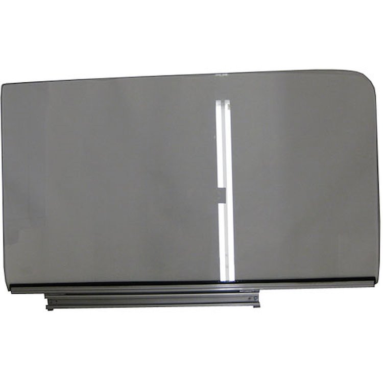 DOOR GLASS ASSY. RH CLEAR SEDAN 55-57 CHEVY GLASS WITH TRACK ATTACHED 2129D