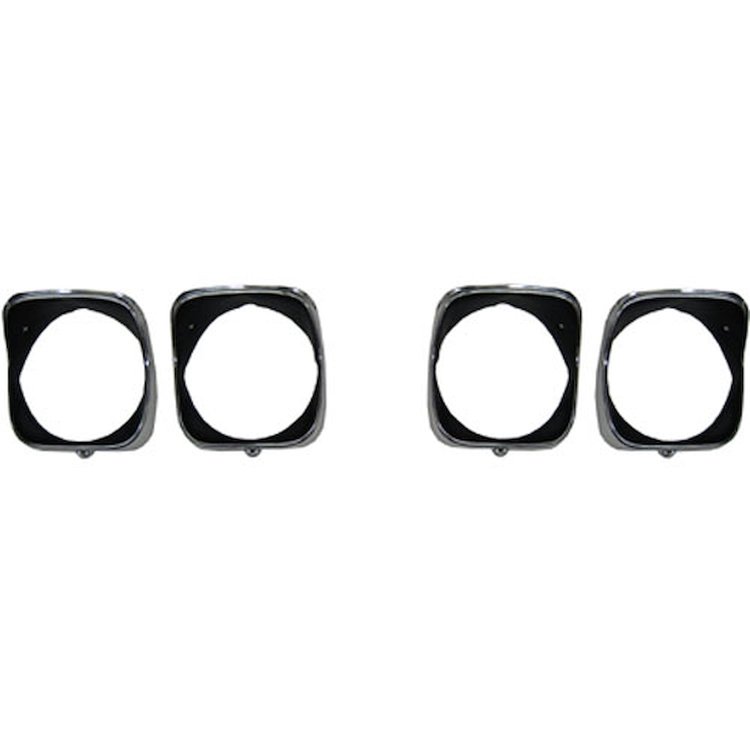 HEADLAMP BEZELS SET OF 4 MODIFY OUTBOARD BEZELS IF EQUIPPED WITH HEADLAMP WASHERS 69 CHEVELLE/EL CAMINO