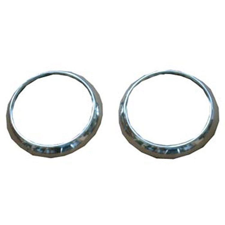 HEADLAMP BEZELS LH / RH PAIR WITH FASTENERS STAINLESS STEEL 47-55 CHEVY TRUCK 1ST SERIES