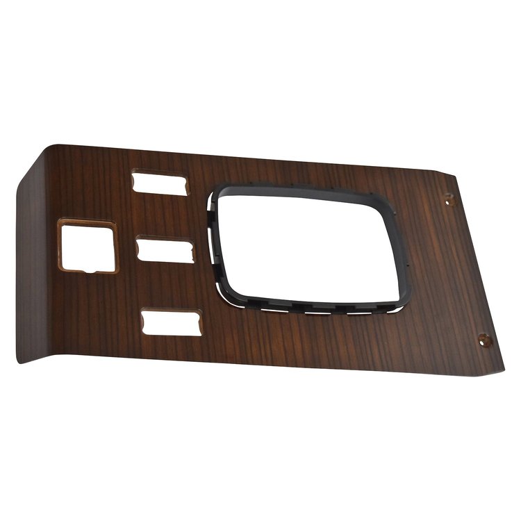 SH32-811PZ for 1981-1985 Mercedes-Benz R107 Shifter Wood Cover W/ Hazard, Power Window, Power Mirror (Zebrano Wood)